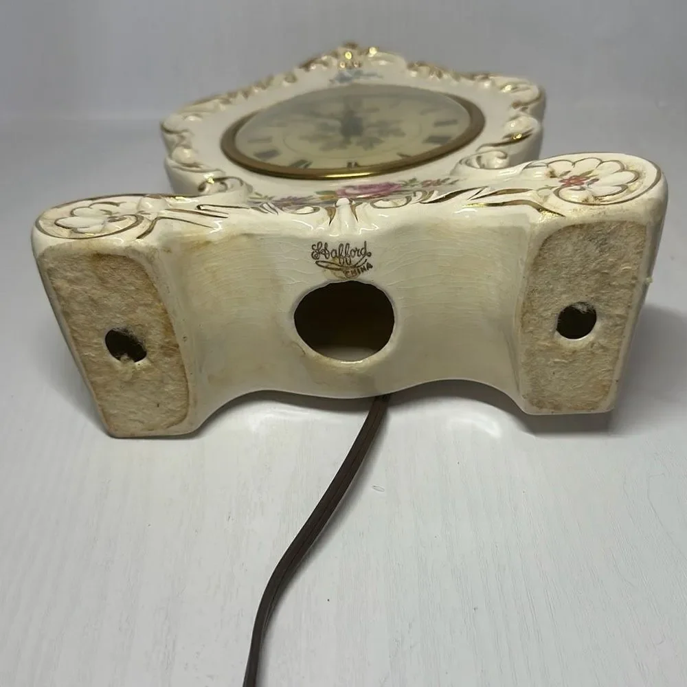 Vintage Bradley-Rogers Stafford China Electric Mantel Clock‎ Beautiful 9